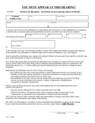 Document preview: Form 801 Notice of Hearing - Motion to Establish Child Support - Vermont