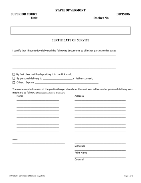 Form 100-00264  Printable Pdf