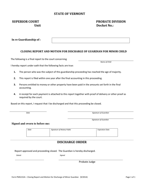 Form PMG152A  Printable Pdf