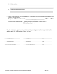 Form PMG61 Custodial Guardianship Agreement and Family Plan - Vermont, Page 3