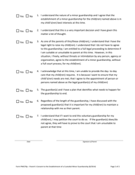 Form PMG70P Parent&#039;s Consent to the Establishment of a Custodial Minor Guardianship - Vermont, Page 2