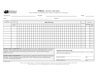 Document preview: Form ECY060-12 (E) Monthly Time Sheet - Washington