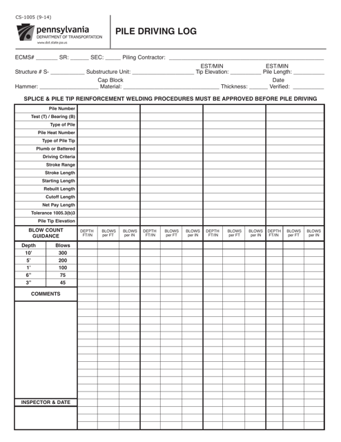Form CS-1005  Printable Pdf