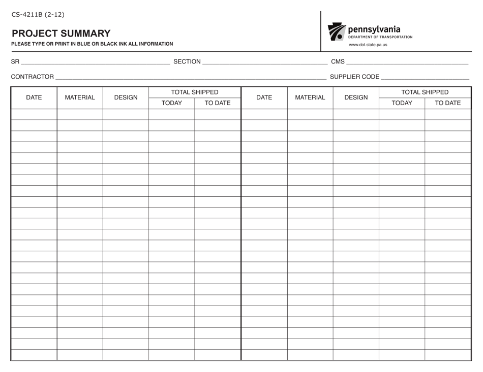 Form CS-4211B - Fill Out, Sign Online and Download Fillable PDF ...