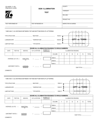 Document preview: Form CS-4225E Sign Illumination Test - Pennsylvania