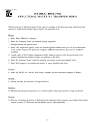 Form CS-431 Structural Material Transfer Form - Pennsylvania, Page 2