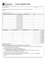 Document preview: Form AV-18 Flight Request Form - Pennsylvania