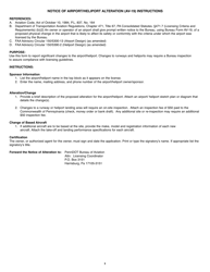 Form AV-19 Notice of Airport/Heliport Alteration and/or Change of Based Aircraft - Pennsylvania, Page 3