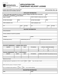Form AV-2 &quot;Application for Temporary Heliport License&quot; - Pennsylvania