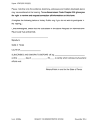 Form 3F006E Request for Administrative Review - Texas, Page 2