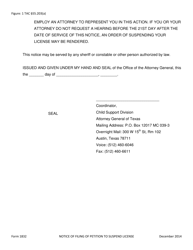 Form 1832 Administrative Notice of Filing of Petition to Suspend License - Texas, Page 2