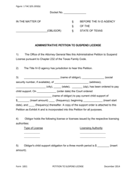 Document preview: Form 1831 Administrative Petition to Suspend License - Texas