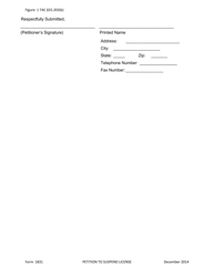 Form 1831 Administrative Petition to Suspend License - Texas, Page 3