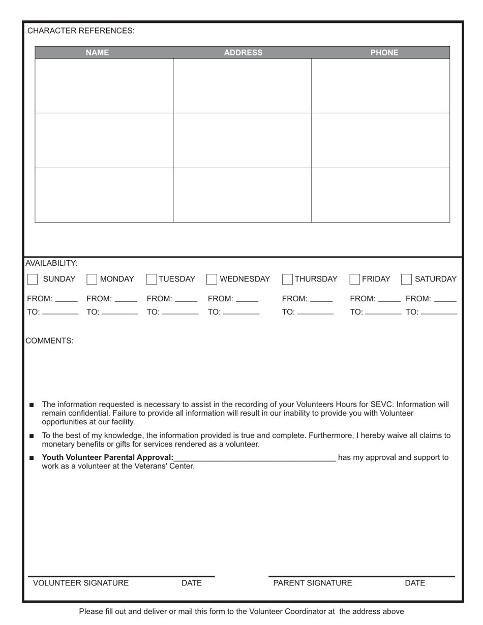 Southeastern Veterans Center Volunteer Application Form - Pennsylvania, Page 2