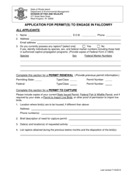 Application for Falconry Capture Permit - Rhode Island, Page 2