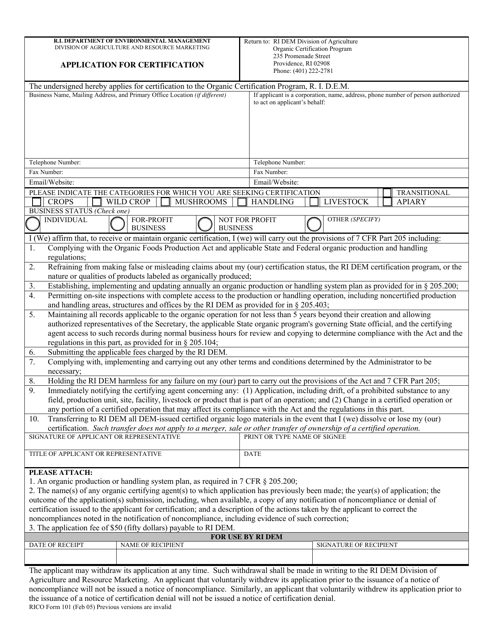 RICO Form 101  Printable Pdf