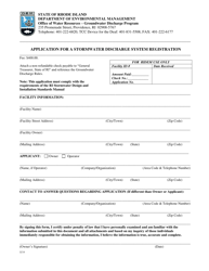Document preview: Application for a Stormwater Discharge System Registration - Rhode Island