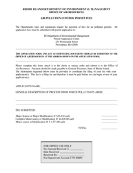 Form AP-CE Application for Approval of Plans to Construct, Install, or Modify Air Pollution Control Equipment - Rhode Island, Page 4