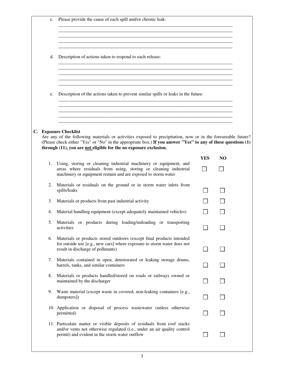 No Exposure Certification Exclusion From Ripdes Industrial Storm Water Permitting - Rhode Island, Page 3