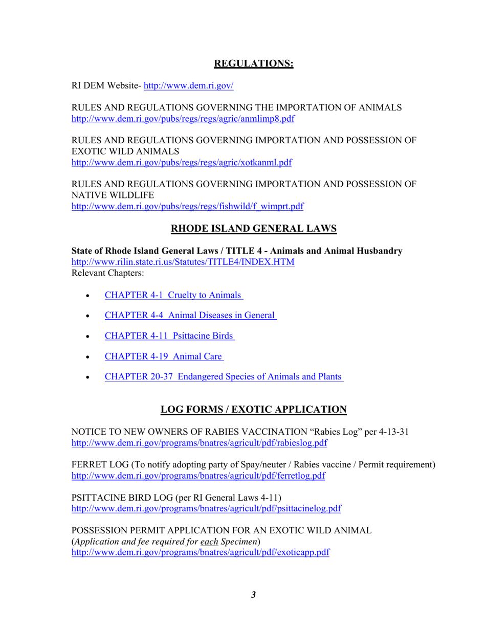 Application for Animal Dealer License - Rhode Island, Page 3