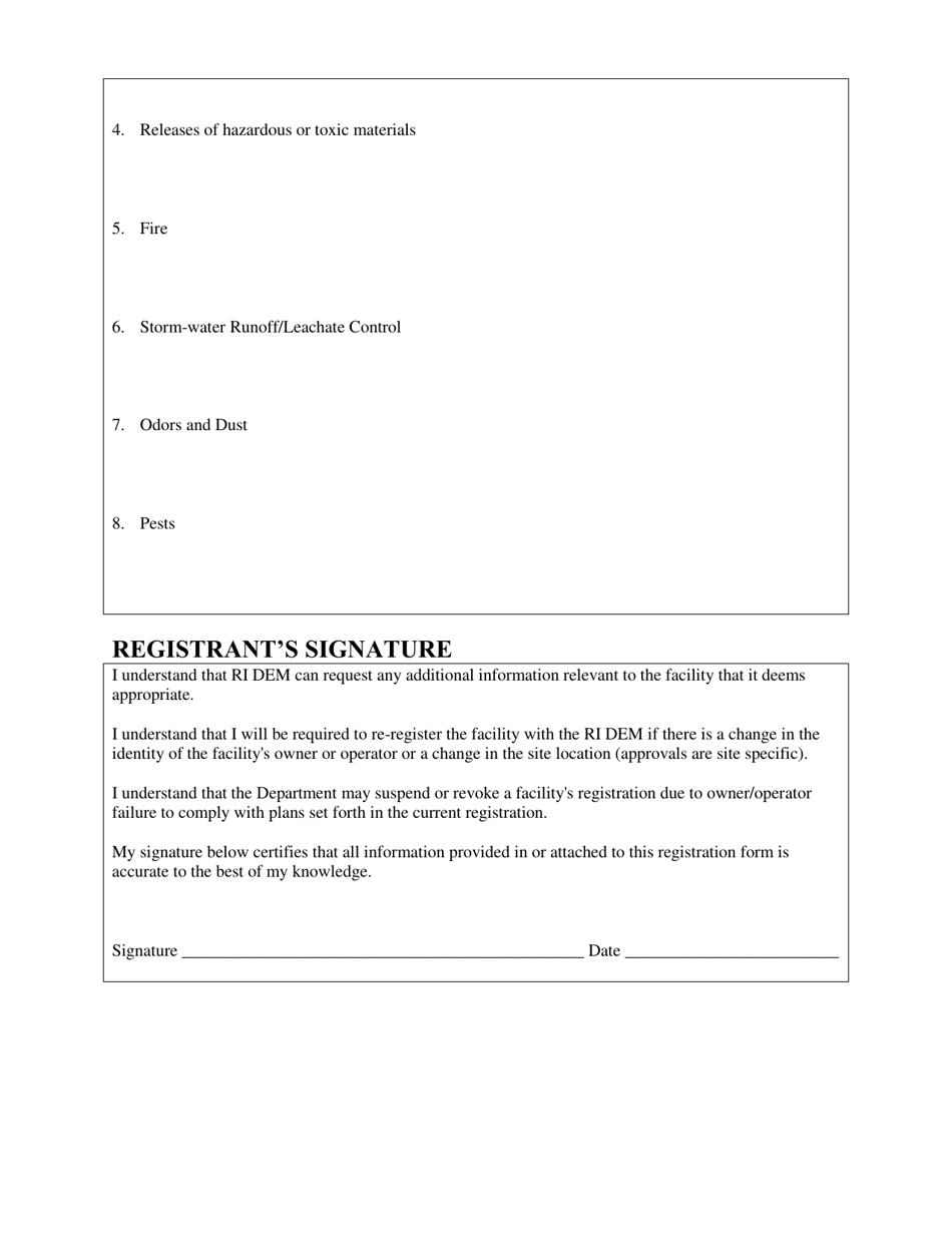 Medium Scale Compost Facilities Registration Form - Rhode Island, Page 5