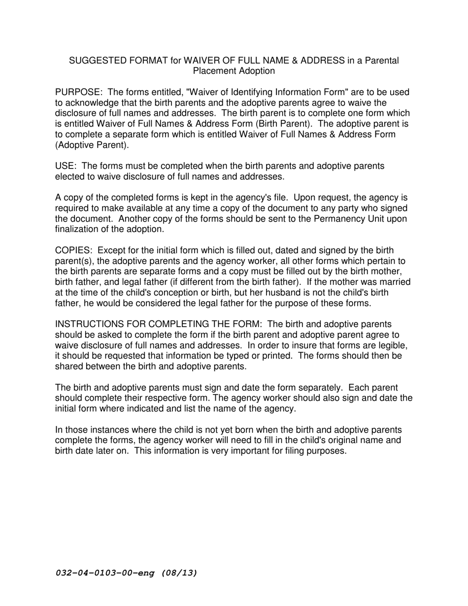 Form 032-04-0103-00-ENG - Fill Out, Sign Online and Download Printable ...