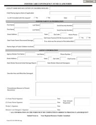 Document preview: Form 032-02-0509-00-ENG Foster Care Contingency Fund Claim Form - Virginia