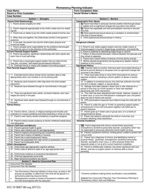 Form 032-19-0007-00-ENG Permanency Planning Indicator - Virginia
