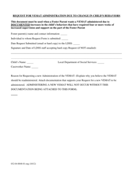 Document preview: Form 032-04-0048-01-ENG Request for Vemat Administration Due to Change in Child's Behaviors - Virginia