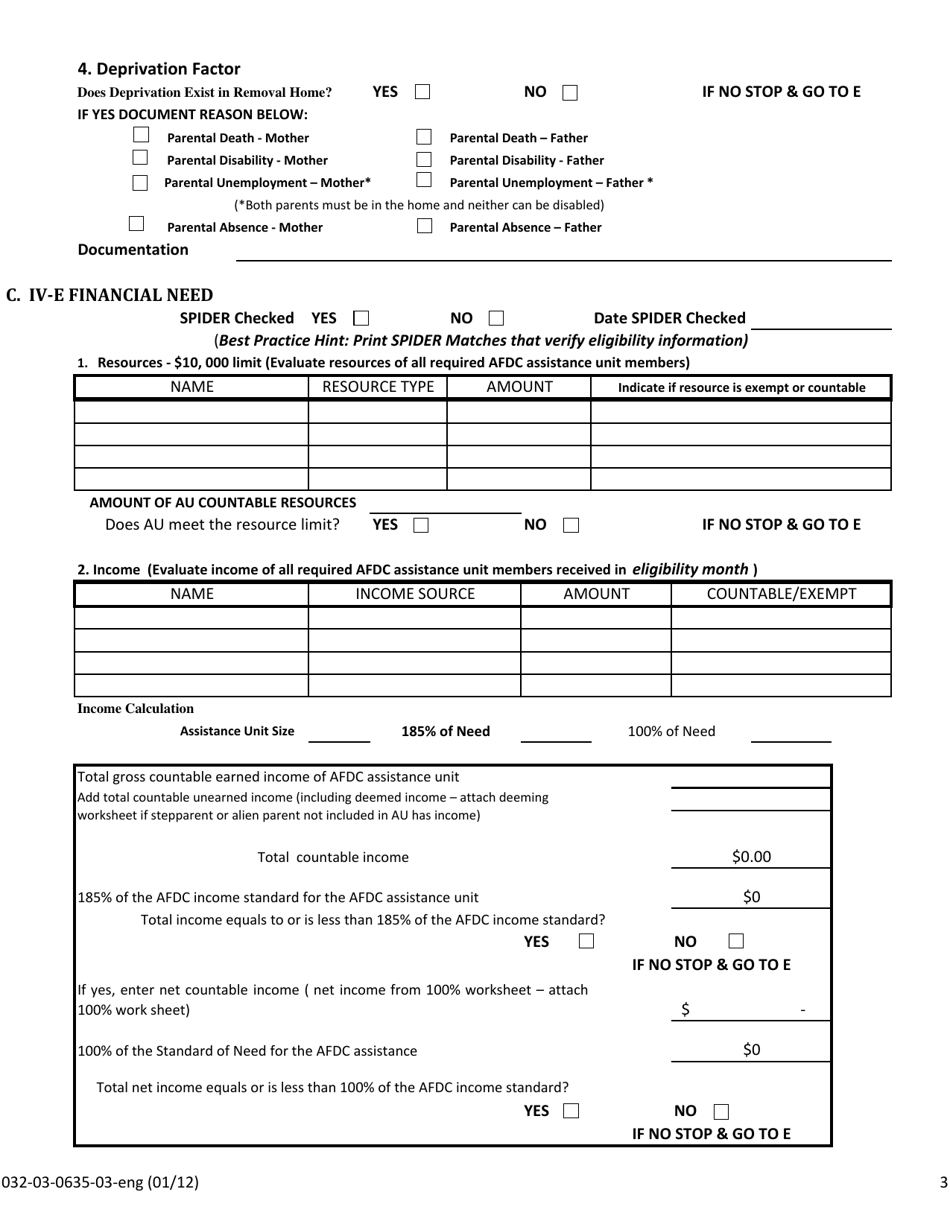 Form 032-03-0635-03-ENG Title IV-E and Medicaid Evaluation - Virginia, Page 3