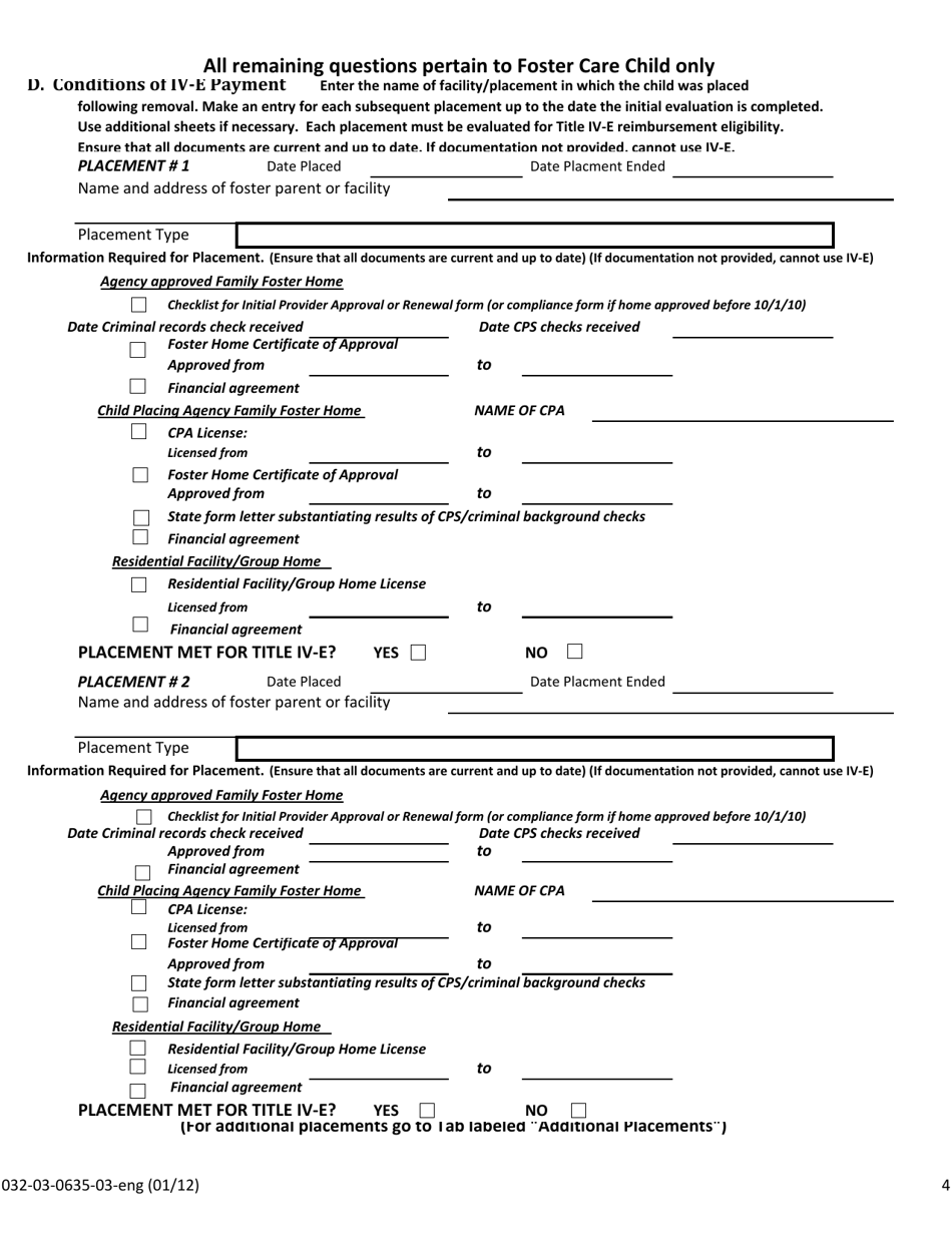 Form 032-03-0635-03-ENG Title IV-E and Medicaid Evaluation - Virginia, Page 4
