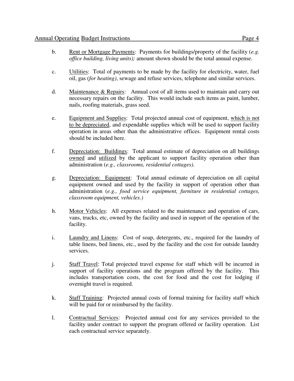 Form 032-05-0261-02-ENG Annual Operating Budget - Virginia, Page 4