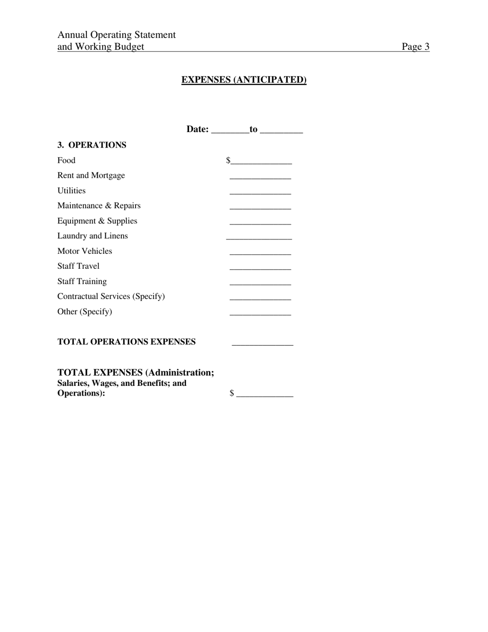 Form 032-05-0261-02-ENG Annual Operating Budget - Virginia, Page 8