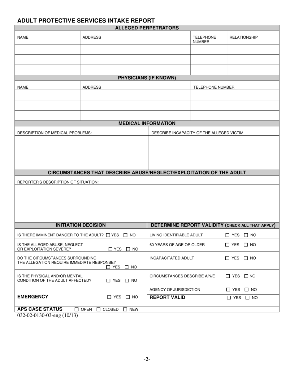 Form 032-02-0130-03-ENG - Fill Out, Sign Online and Download Printable ...