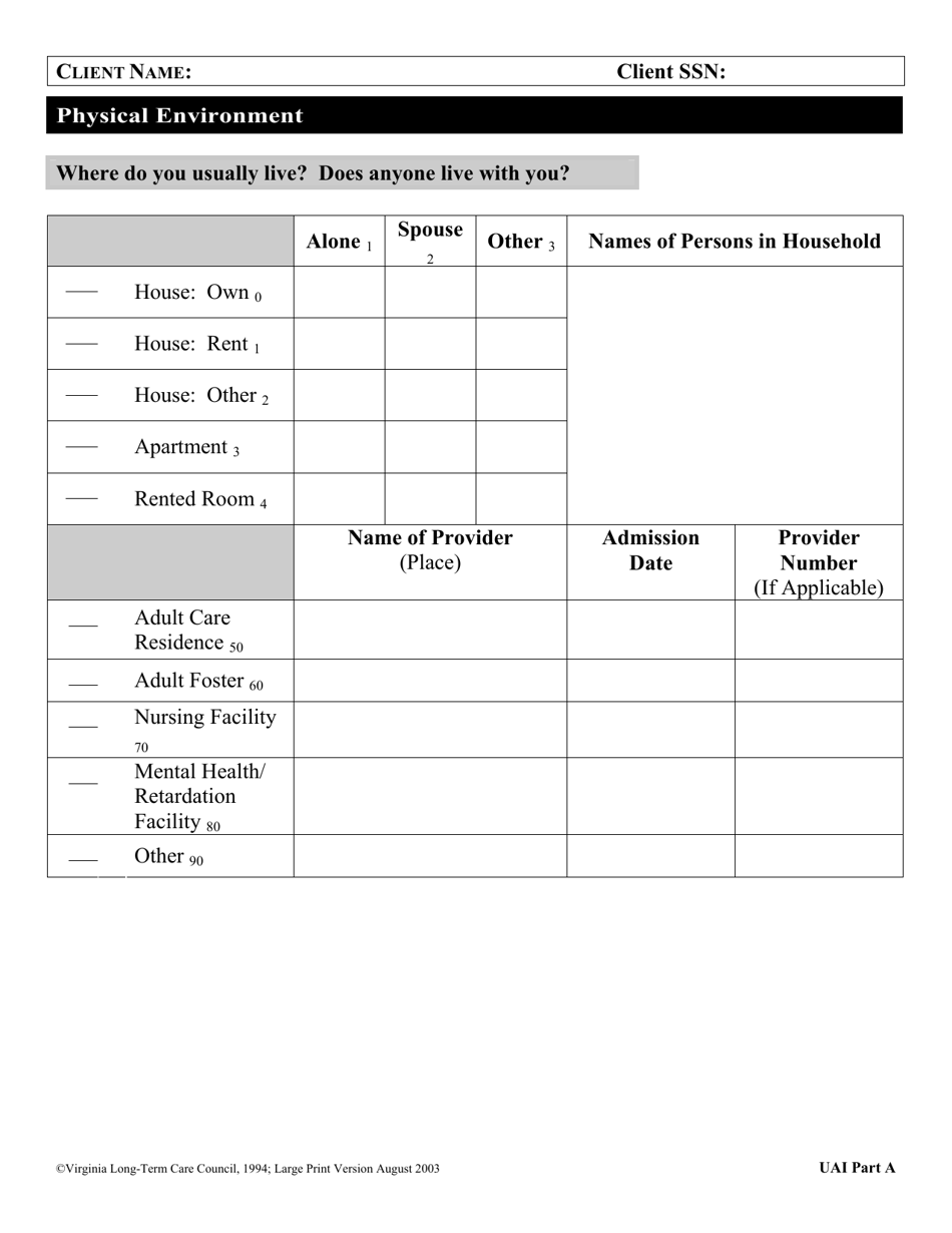 Virginia Uniform Assessment Instrument - Virginia, Page 5