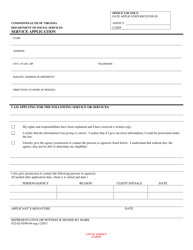 Document preview: Form 032-02-0109-04-ENG Service Application - Virginia