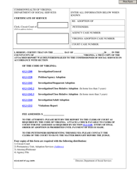 Document preview: Form 032-02-0107-07-ENG Certificate of Service - Virginia