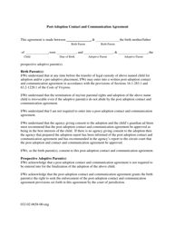 Form 032-02-0658-00-ENG Post Adoption Contact and Communication Agreement - Virginia