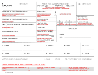 Document preview: Form 032-16-0001-00-ENG Fingerprint Card Template - Virginia