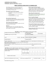 Document preview: Form 032-03-0672-03-ENG Direct Deposit Enrollment Authorization - Virginia