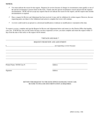 Form APECS222 Request for Review and Adjustment - Virginia, Page 2