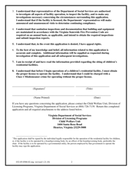 Form 032-05-0588-02-ENG Application for Renewal for a Children's Residential Facility Holding a Current Conditional License to Operate - Virginia, Page 2