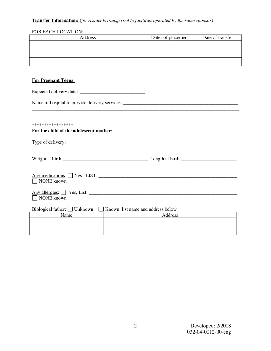 Form 032-04-0012-00-ENG Face Sheet - Virginia, Page 2