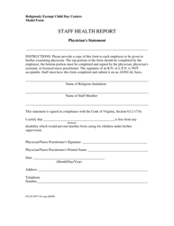 Document preview: Form 032-05-0977-01-ENG Staff Health Report - Virginia