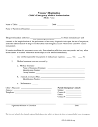 Document preview: Form 032-05-0400-00-ENG Child's Emergency Medical Authorization - Virginia