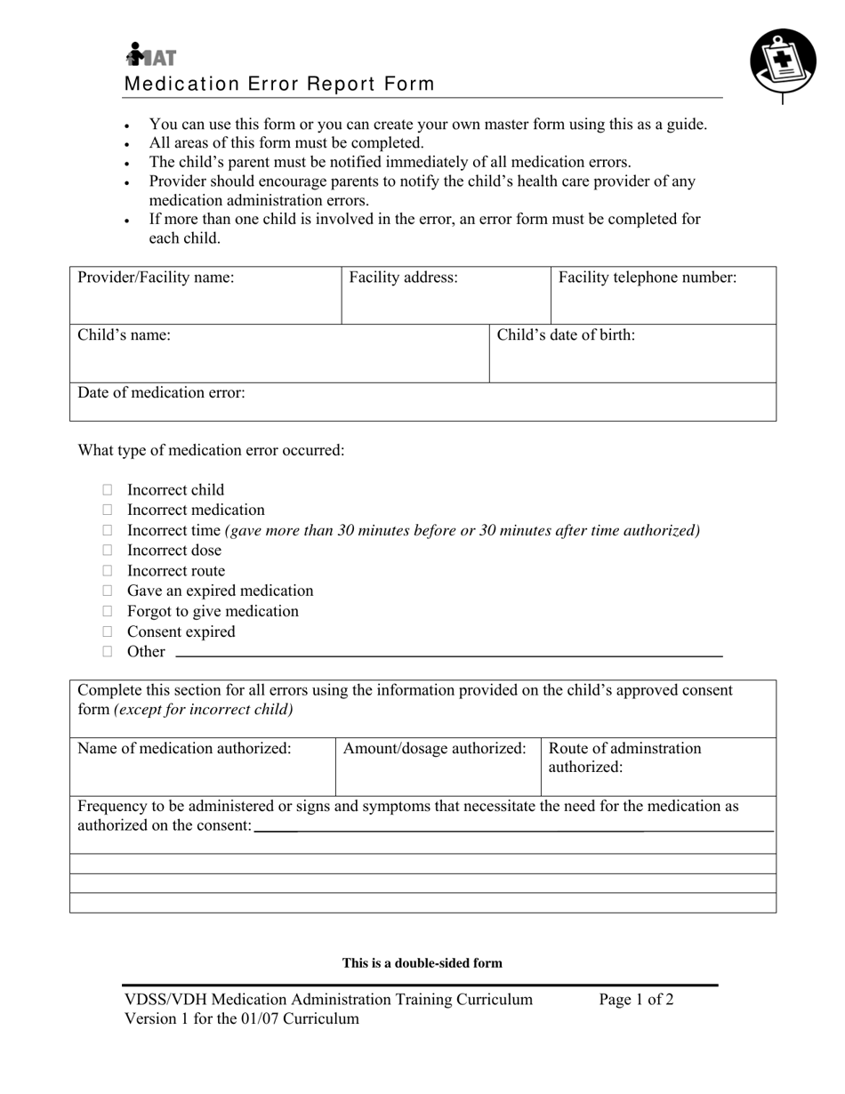 Virginia Medication Error Report Form Fill Out Sign Online And Download PDF Templateroller