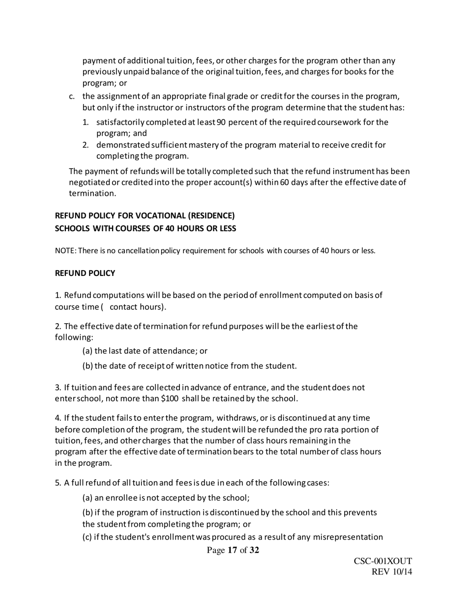 Form CSC-001XOUT Catalog Outline  Template - Texas, Page 17