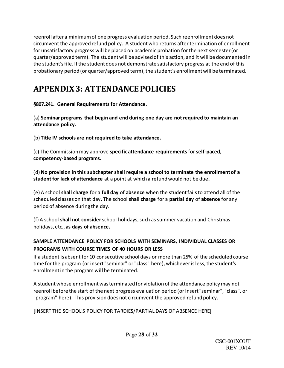 Form CSC-001XOUT Catalog Outline  Template - Texas, Page 28