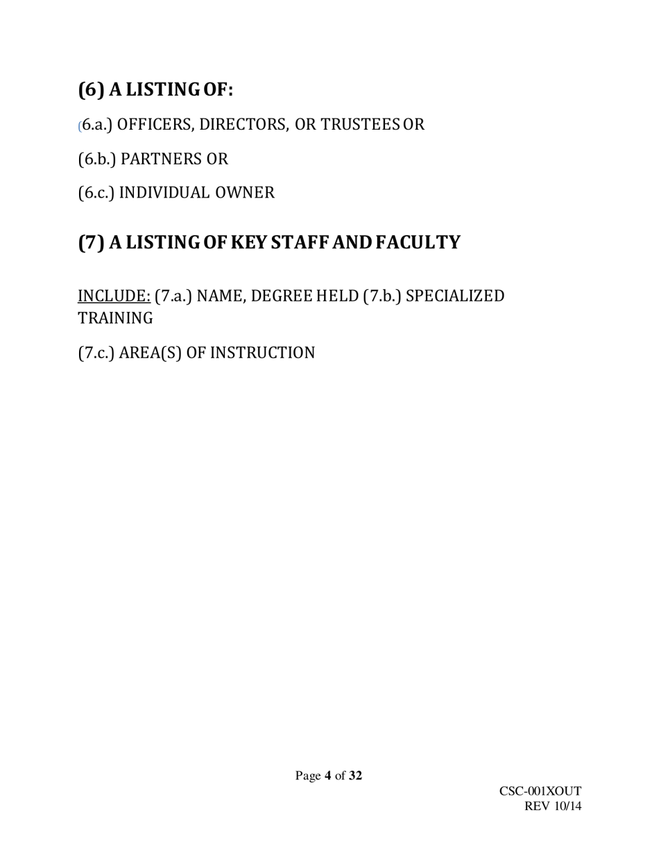 Form CSC-001XOUT Catalog Outline  Template - Texas, Page 4