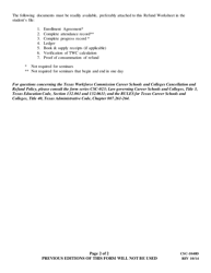 Form CSC-1040D Sample Refund Worksheet for Asynchronous Distance Education Courses - Texas, Page 2